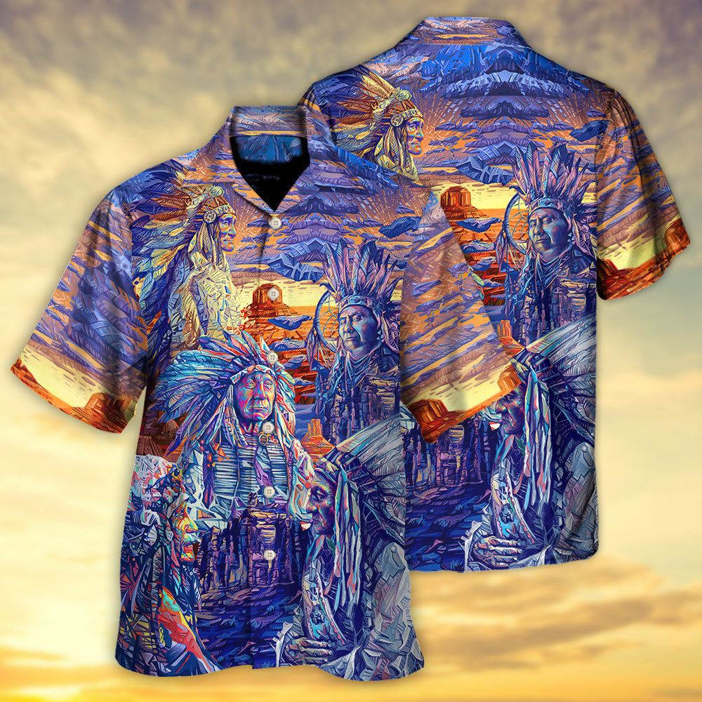 Native American Chief Respect Nature - Hawaiian Shirt - Reefox