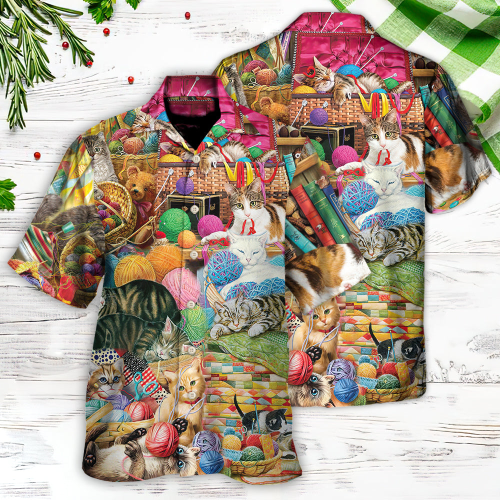 Cat Knitting Is Kinda My Thing - Hawaiian Shirt - Reefox