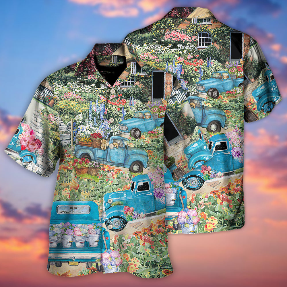 Truck Delivery Happiness Flower Around Town - Hawaiian Shirt - Reefox