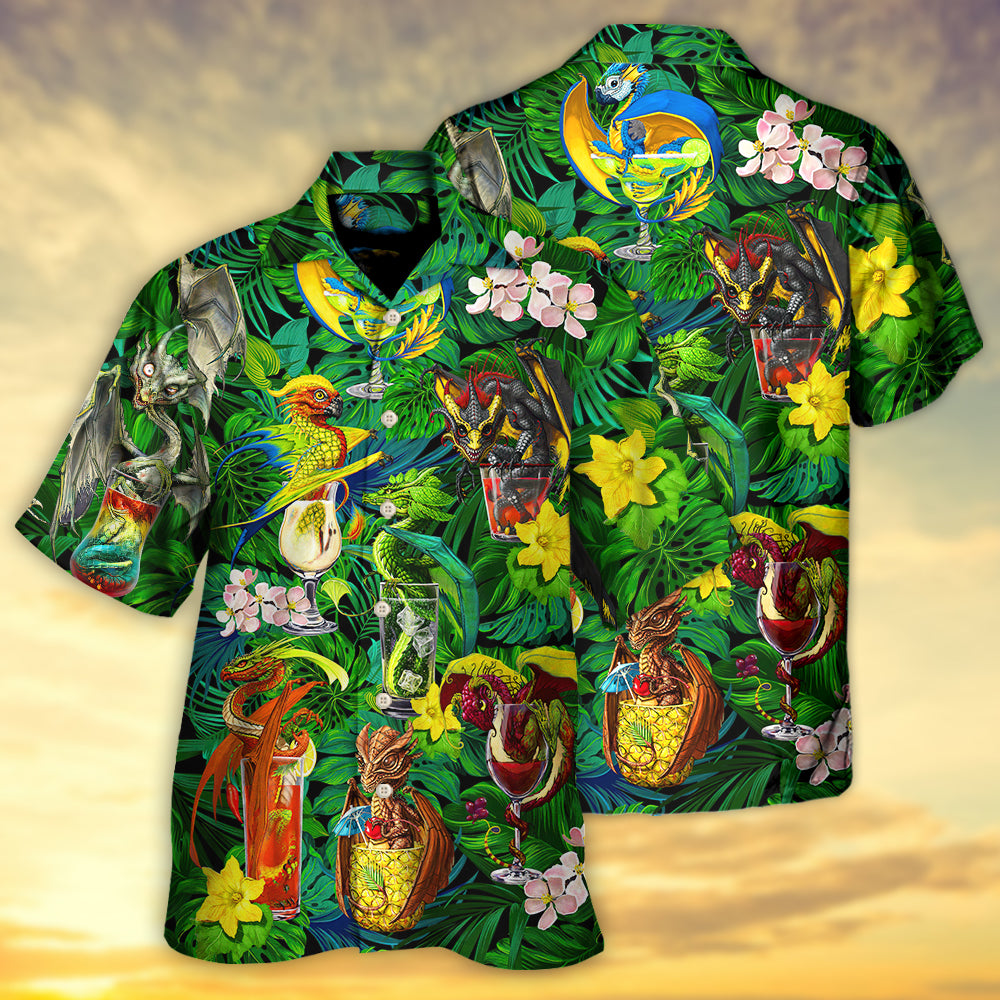 Cocktail And Dragon Tropical Hello Summer - Hawaiian Shirt - Reefox