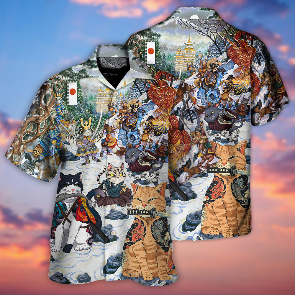 Samurai Cats - A Small Measure of Peace - Hawaiian Shirt - Reefox