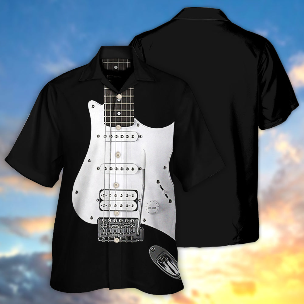 Guitar Black Electric Guitar - Hawaiian Shirt - Reefox