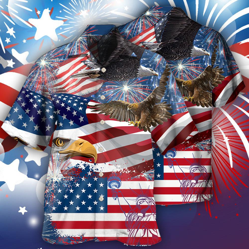 America 4th Of July America Eagle Freedom - Hawaiian Shirt - Reefox