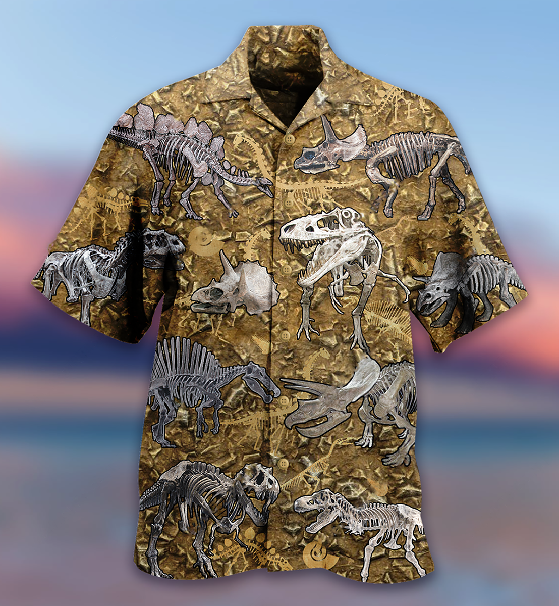 Dinosaur Cool Bone Style - Hawaiian Shirt - Reefox