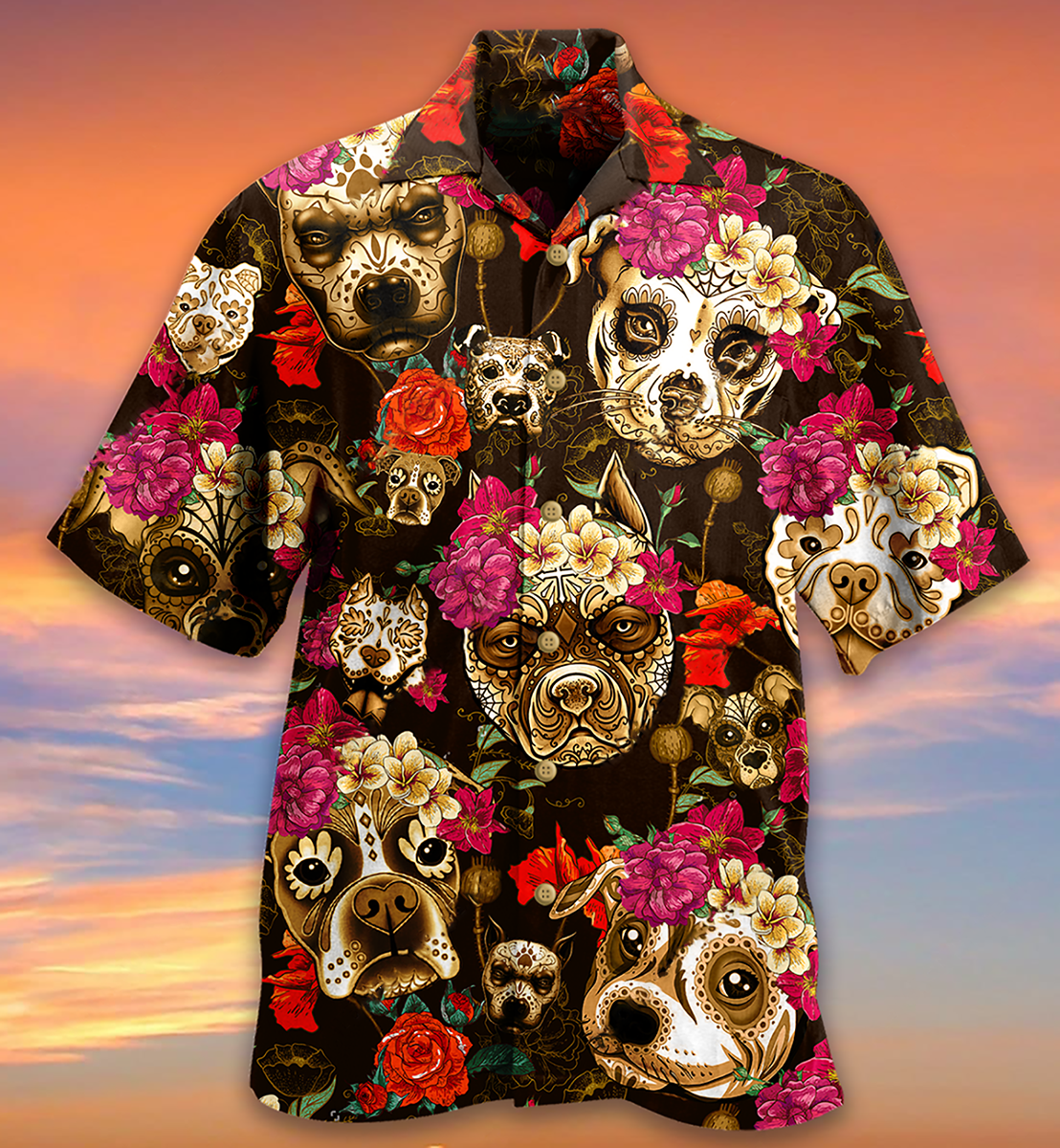 Dog Beautiful Rose Flowers - Hawaiian Shirt - Reefox