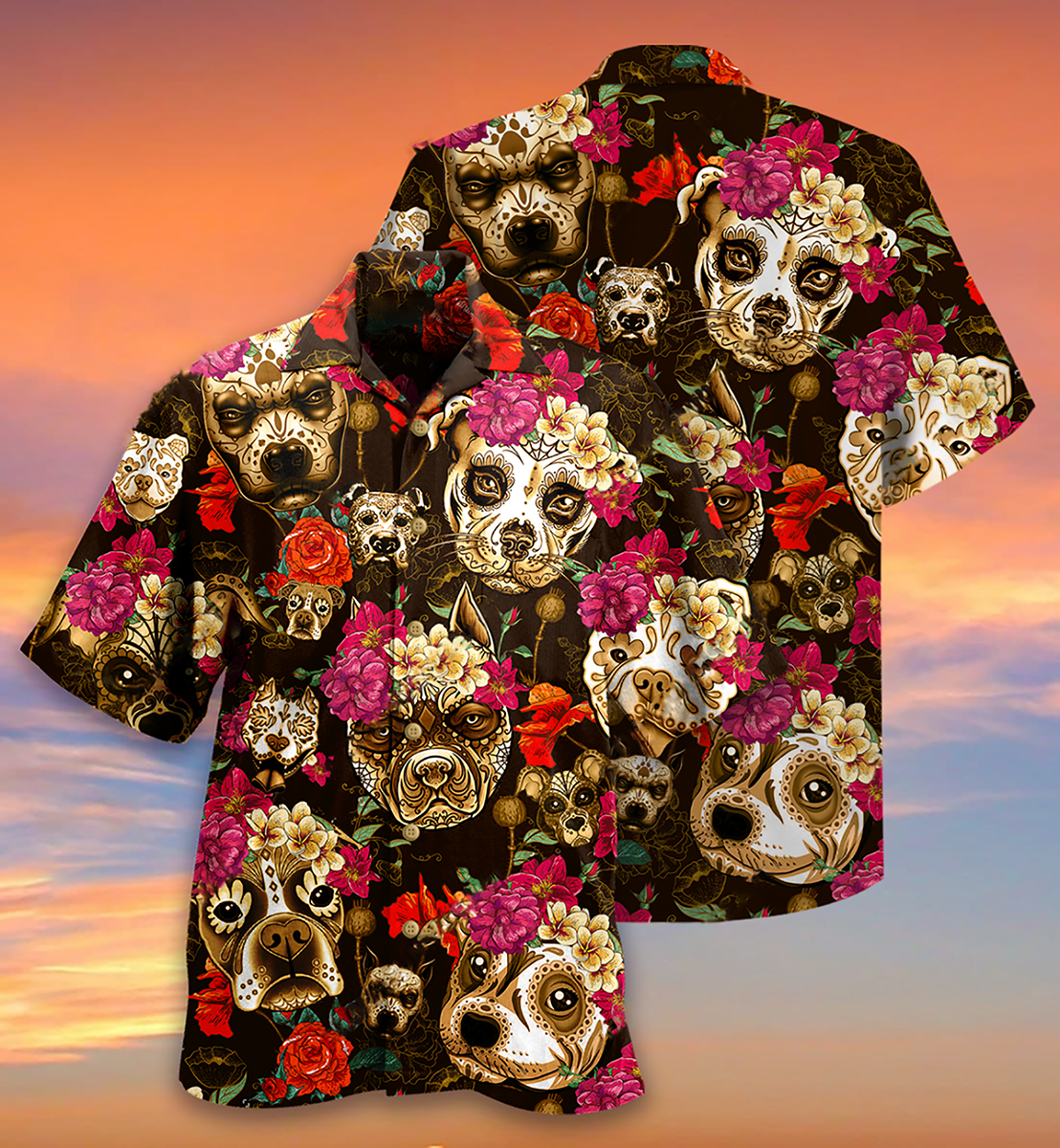 Dog Beautiful Rose Flowers - Hawaiian Shirt - Reefox
