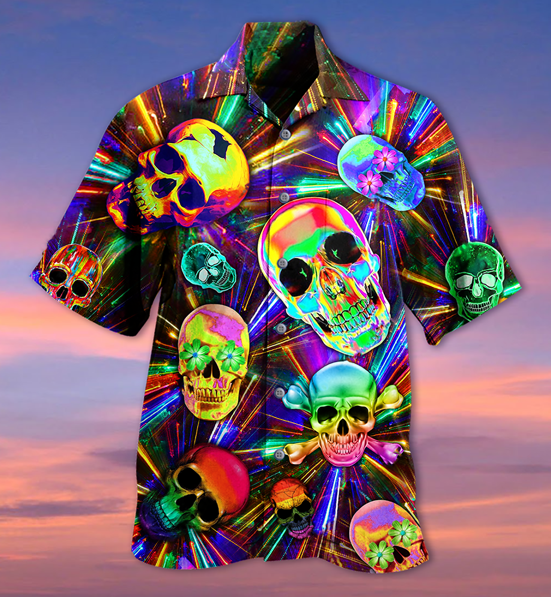 Skull Smile Happy And Fullcolor - Hawaiian Shirt - Reefox