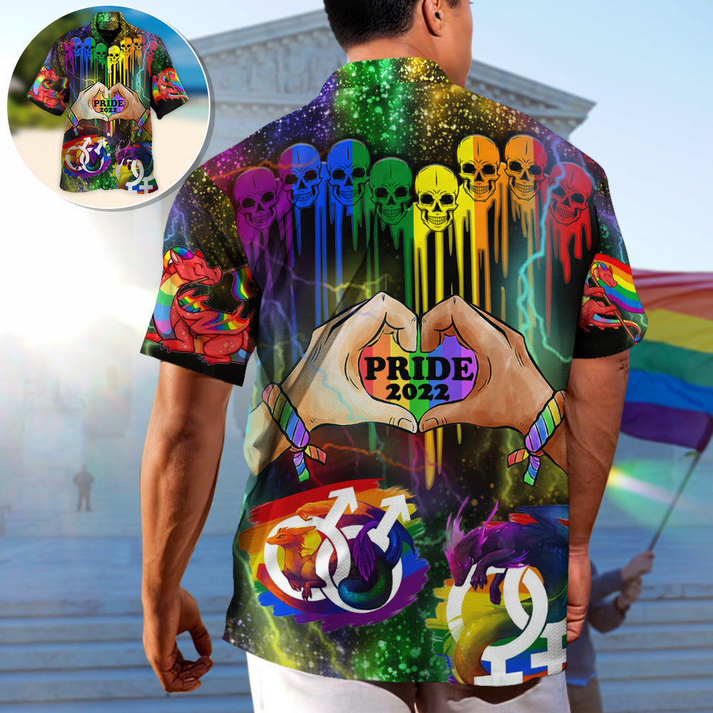 LGBT Skull Pride 2022 Style - Hawaiian Shirt
