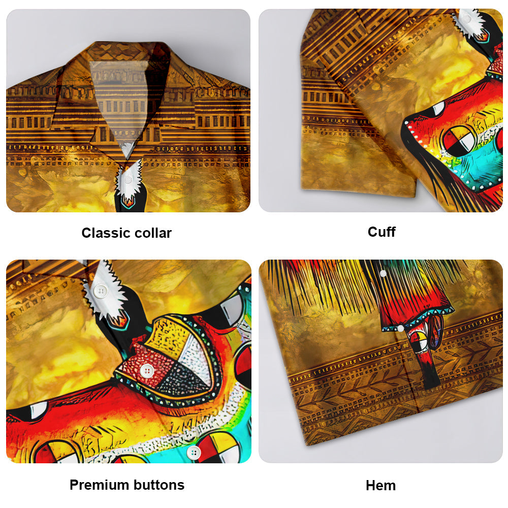 Native Cool Style Love Peace Brown - Hawaiian Shirt