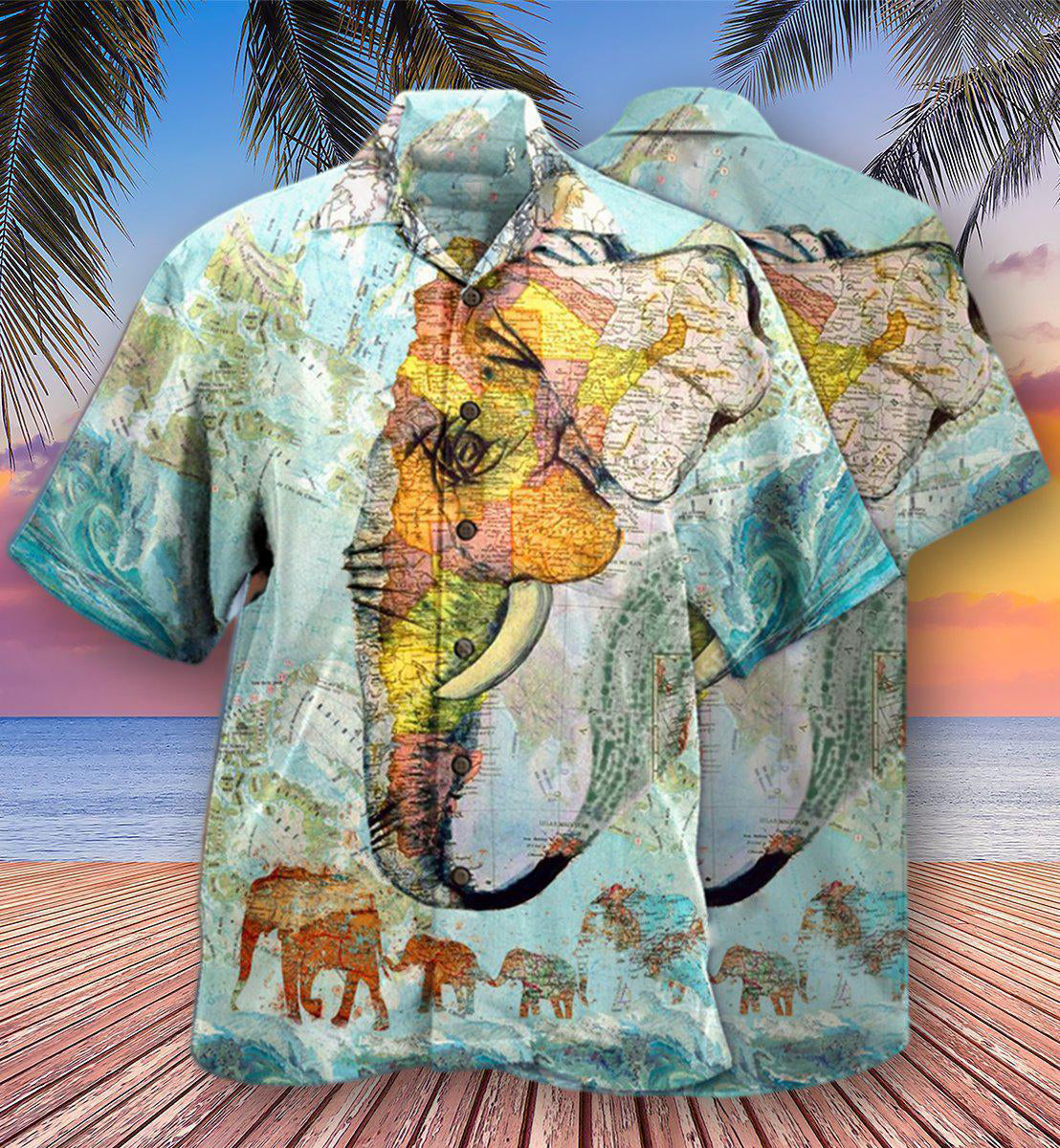 Elephant Map - Hawaiian Shirt - Reefox