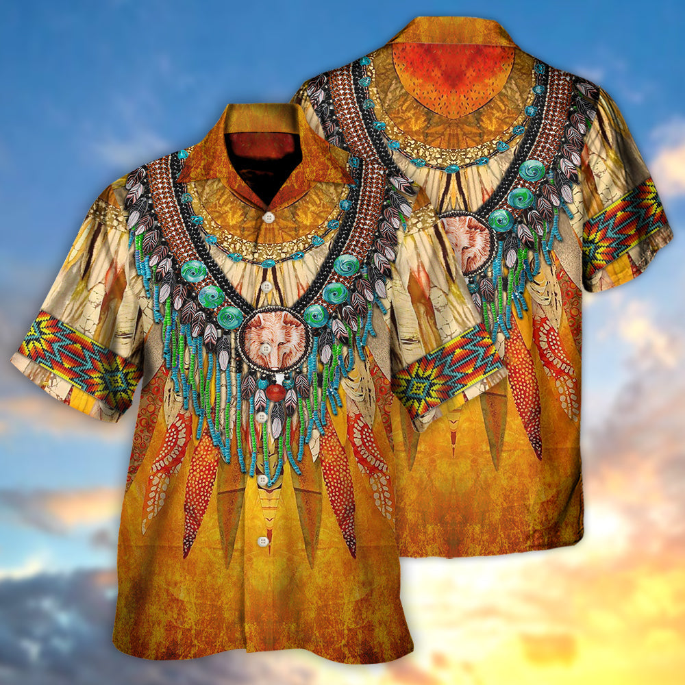 Native Cool Style Love Peace Orange - Hawaiian Shirt - Reefox