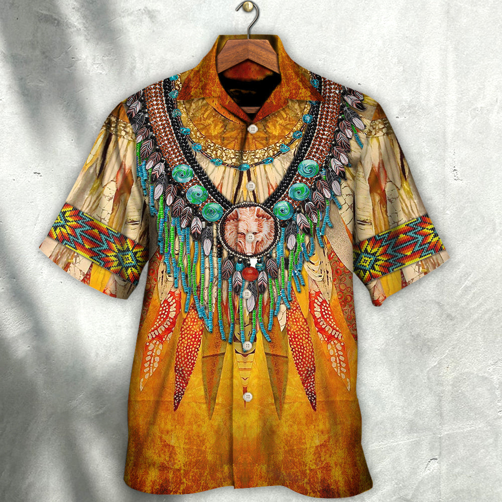 Native Cool Style Love Peace Orange - Hawaiian Shirt - Reefox