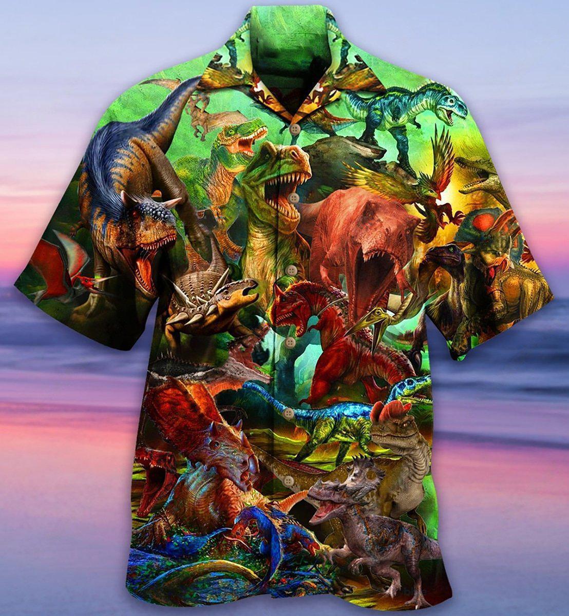 Dinosaur Strong War Life - Hawaiian Shirt - Reefox