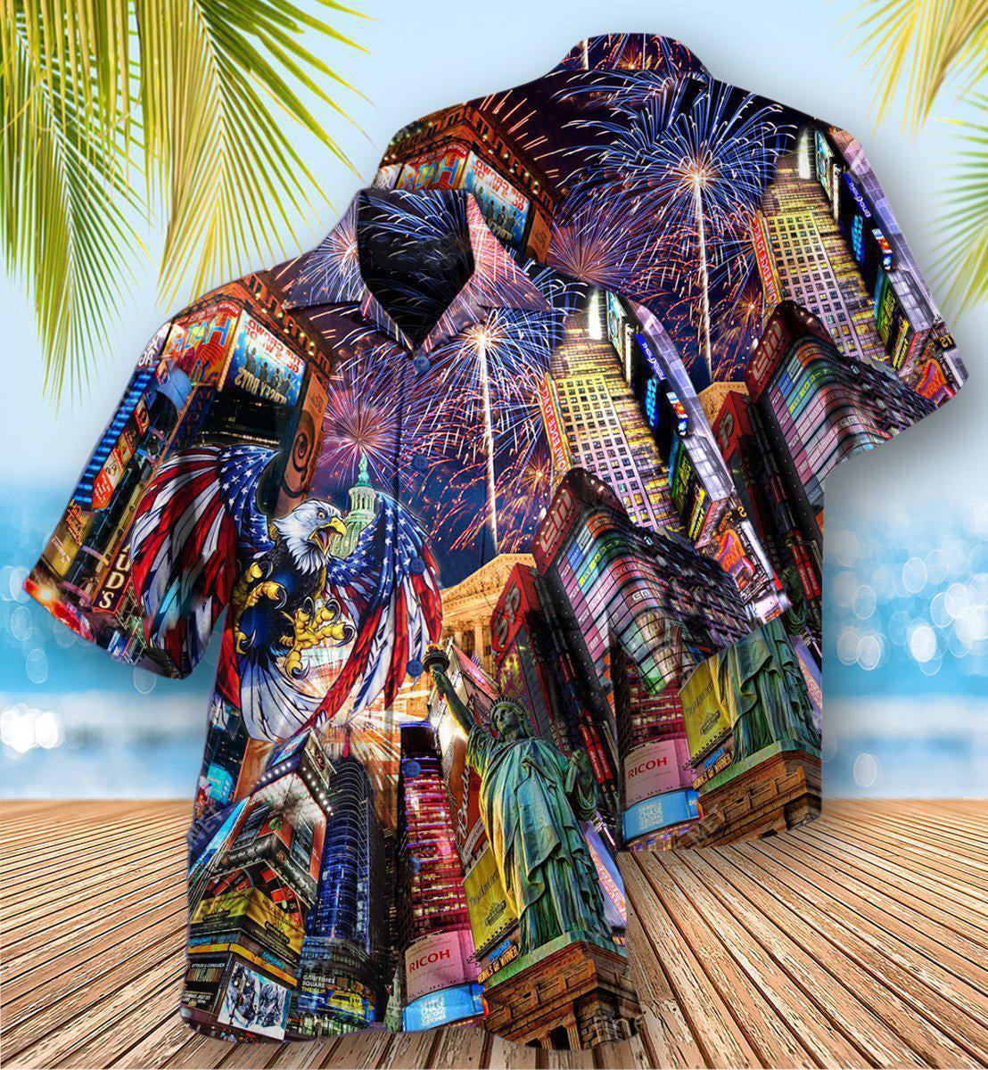 America New Years Day Firework Party - Hawaiian Shirt - Reefox