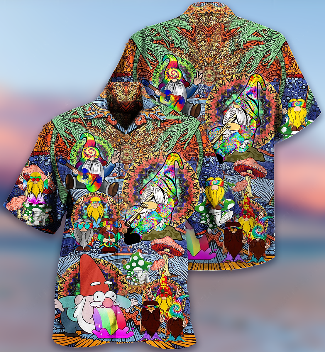 Hippie Gnome Peace Life Color - Hawaiian Shirt - Reefox