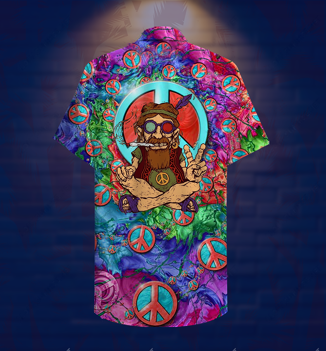 Hippie Peace Life Funny - Hawaiian Shirt - Reefox