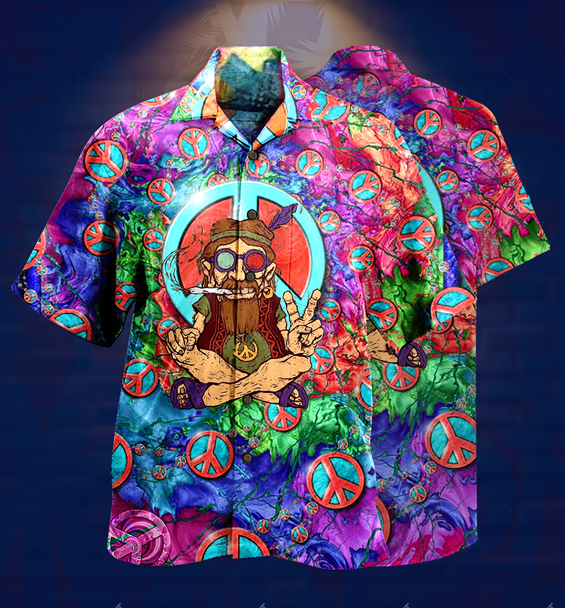 Hippie Peace Life Funny - Hawaiian Shirt - Reefox