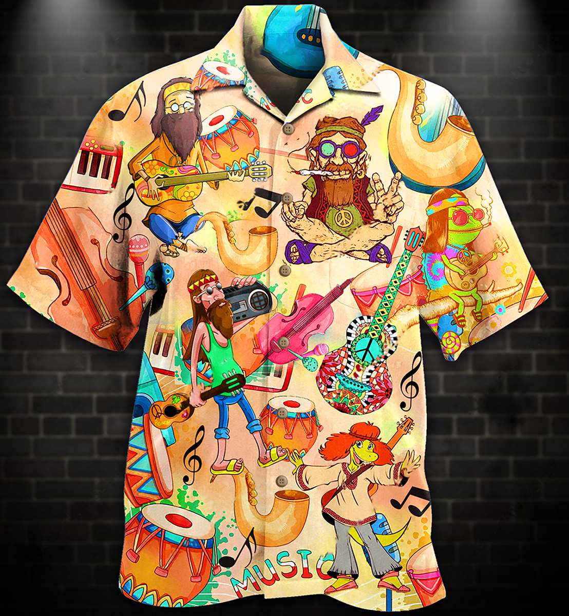 Hippie Music Funny Style - Hawaiian Shirt - Reefox
