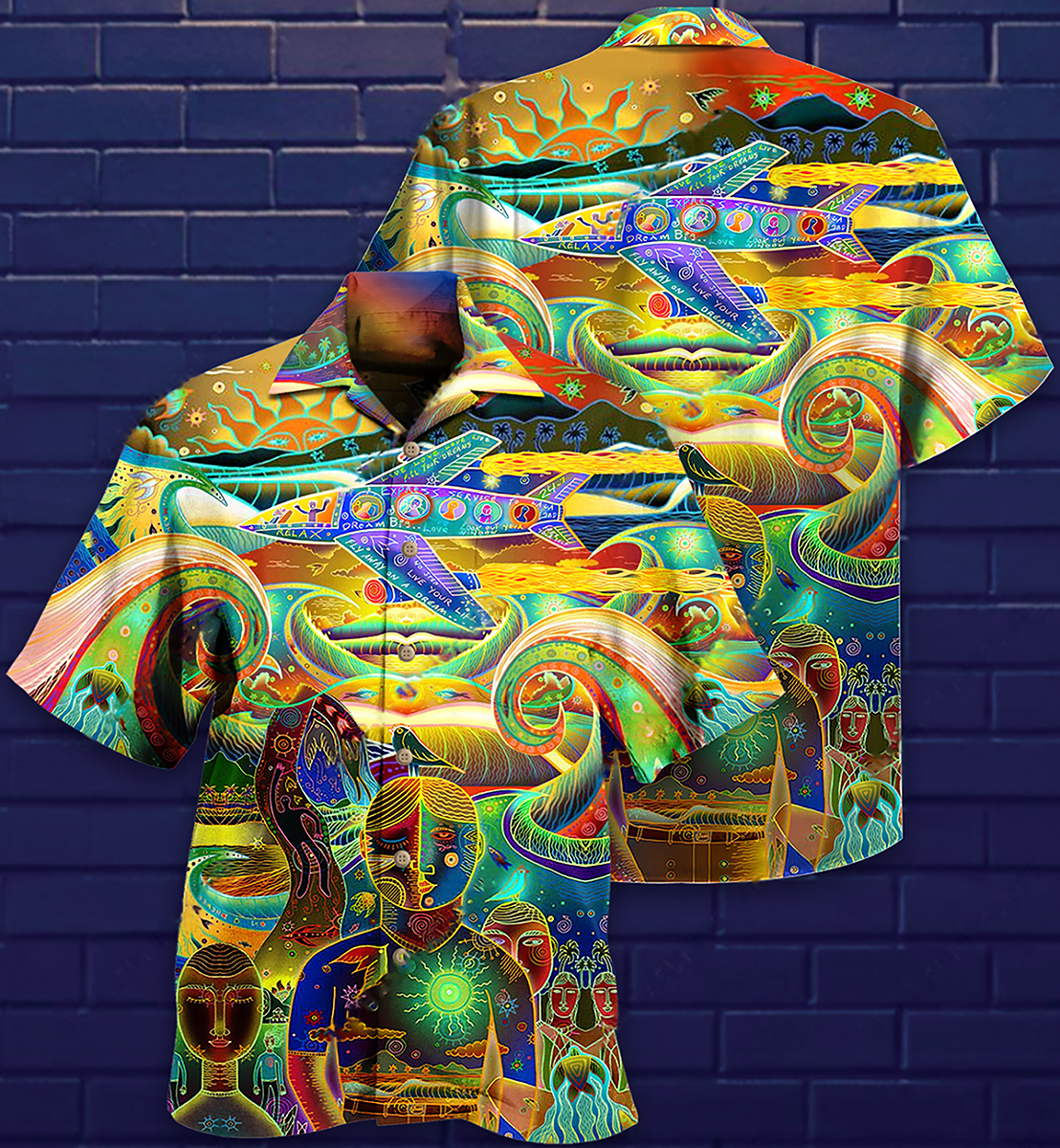 Hippie Peace Life Neon Color Amazing - Hawaiian Shirt - Reefox