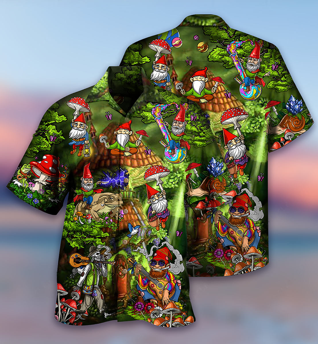 Hippie Mushroom Peace Love Life Color - Hawaiian Shirt - Reefox