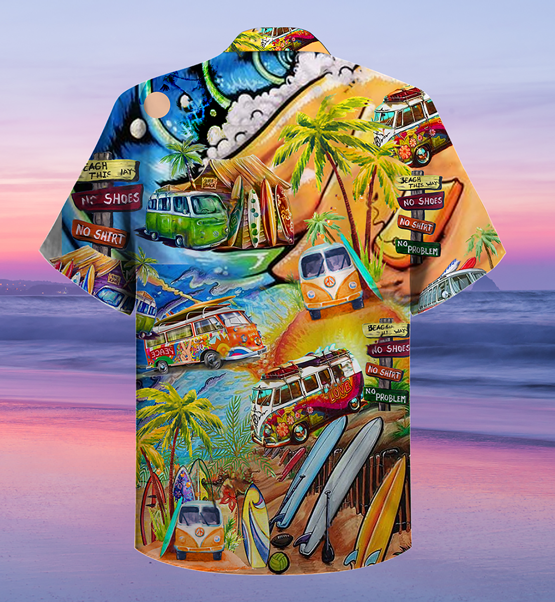 Hippie Bus Love Beach Summer - Hawaiian Shirt - Reefox