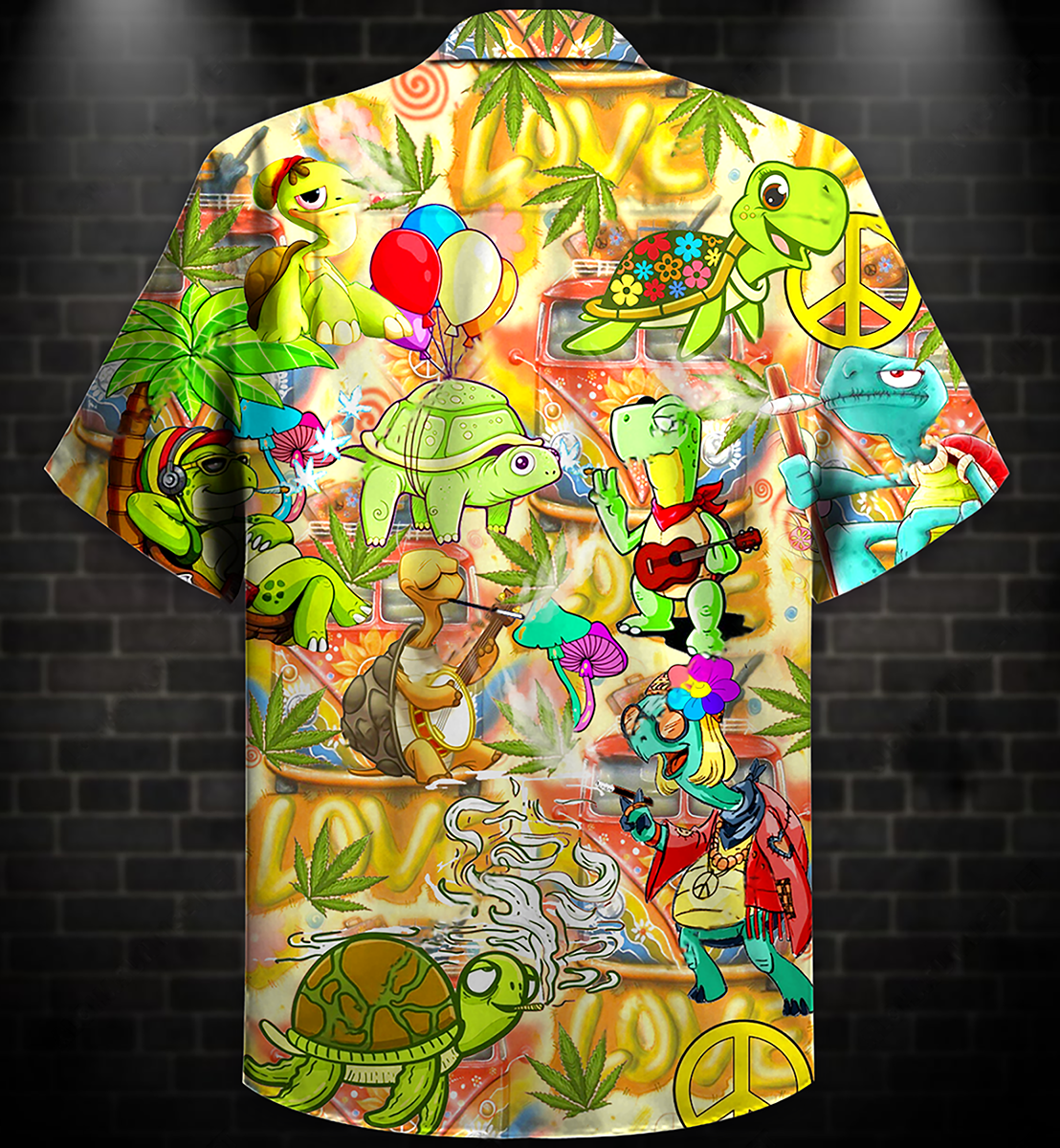 Hippie Turtle Funny Peace Life Color - Hawaiian Shirt - Reefox