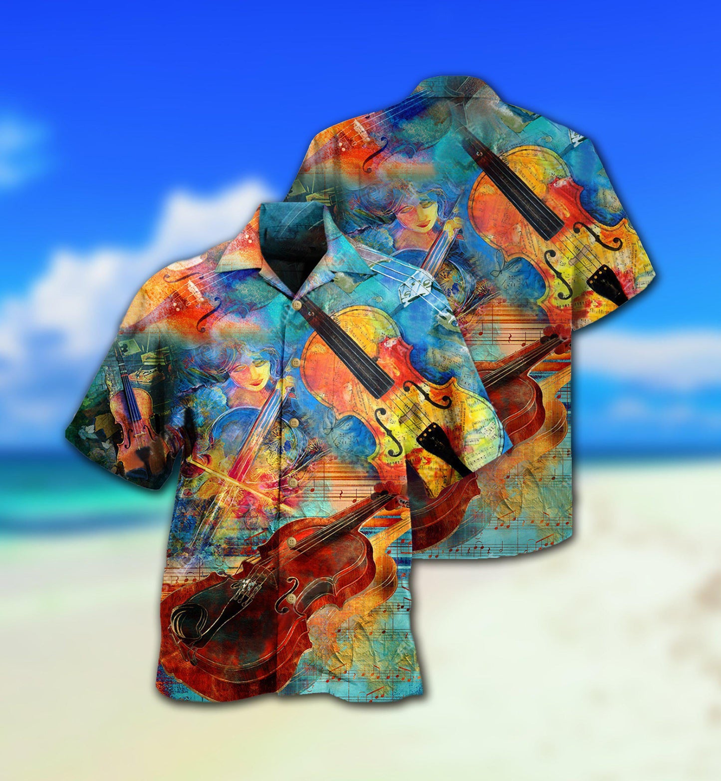Violin Music Abstract - Hawaiian Shirt - Reefox