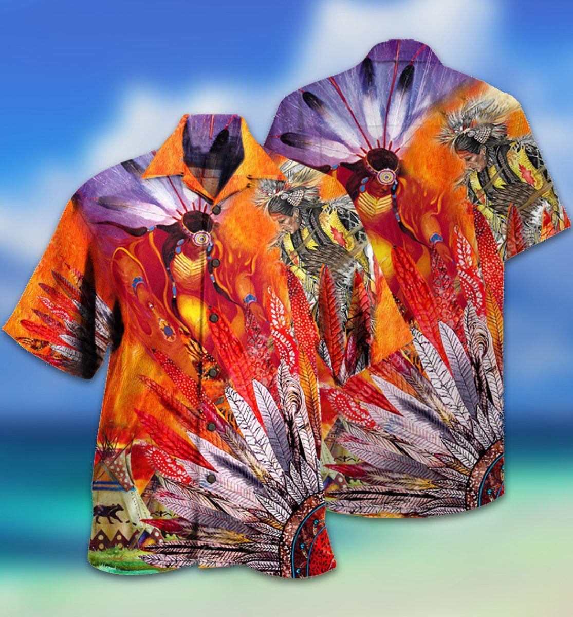 Native America Amazing With Fire Red Cool - Hawaiian Shirt - Reefox