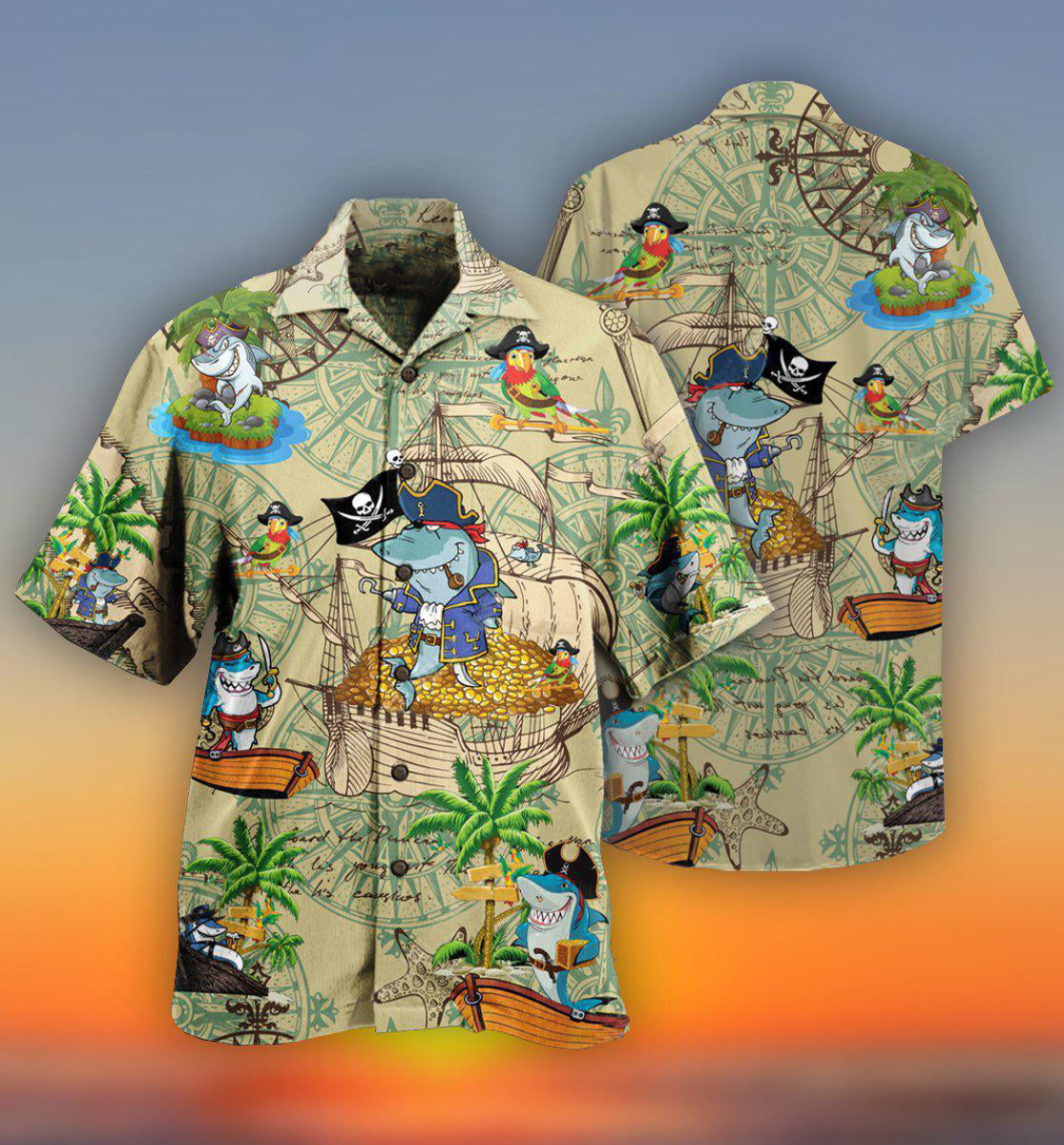 Shark Amazing Pirate Shark - Hawaiian Shirt - Reefox
