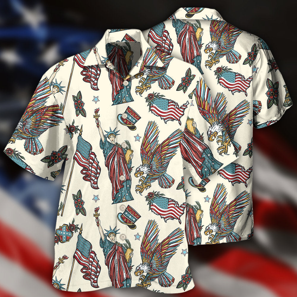 America Symbols Basic Style - Hawaiian Shirt - Reefox