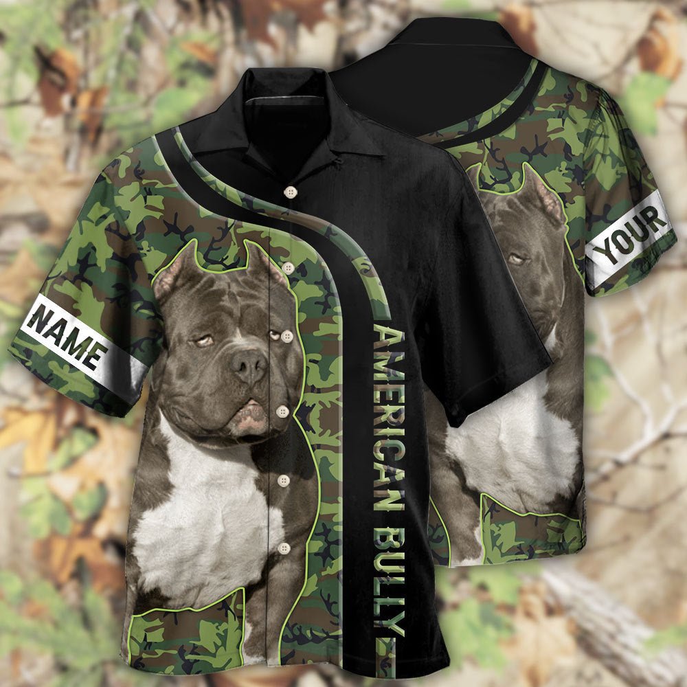 American Bully Camo Personalized - Hawaiian Shirt - Reefox