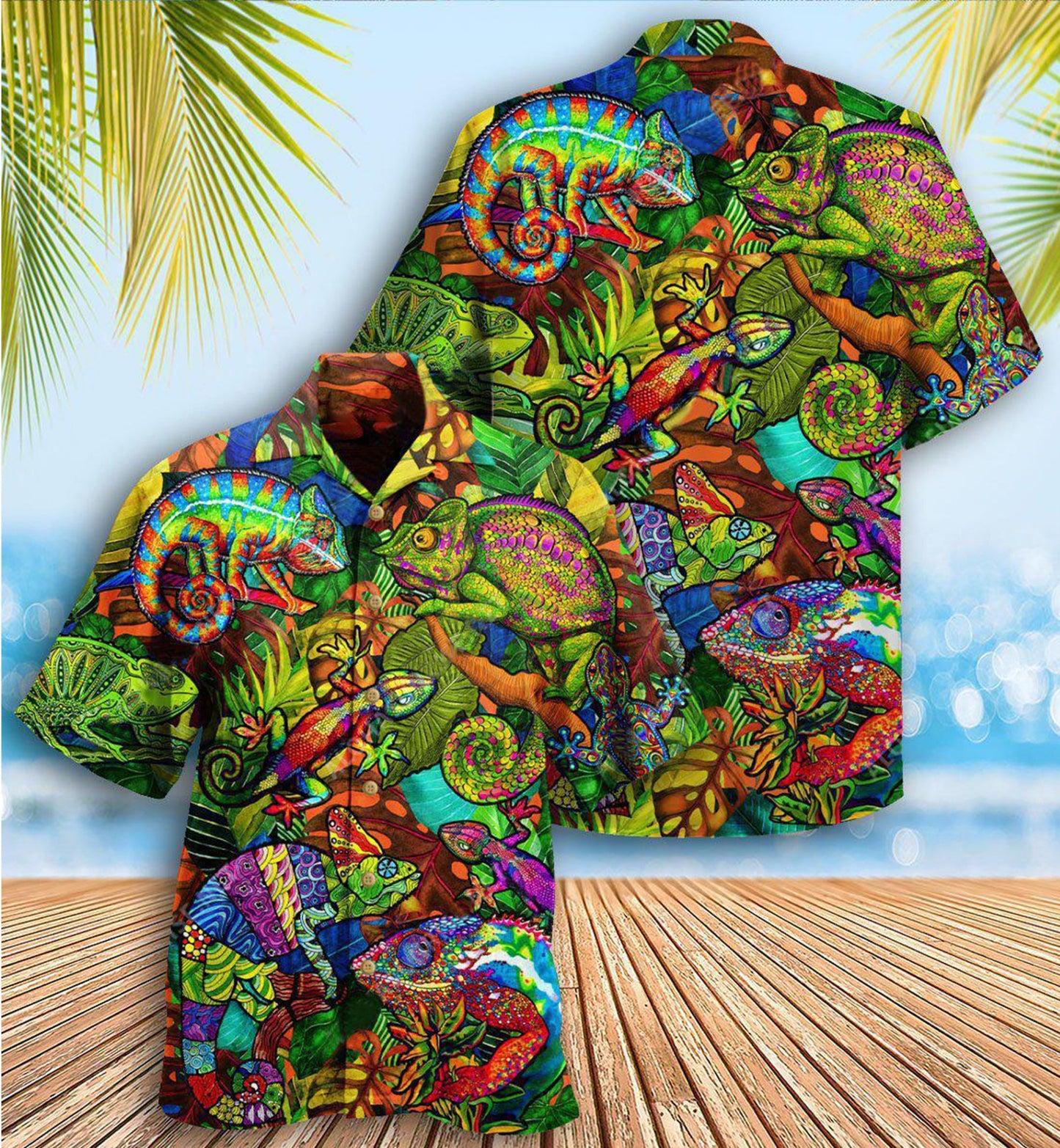 Chameleon Animals Life Is Better With A Chameleon Pattern - Hawaiian Shirt - Reefox
