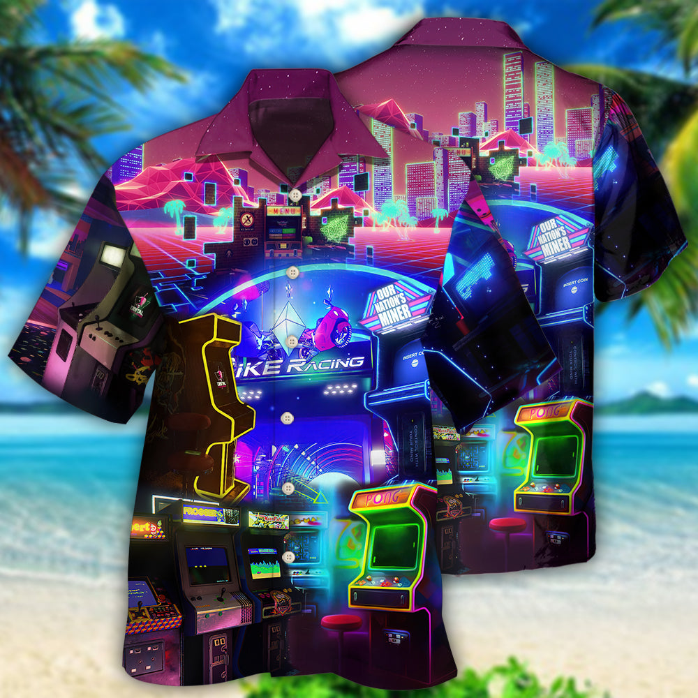 Game Arcade Gaming Make Me Happy - Hawaiian Shirt - Reefox
