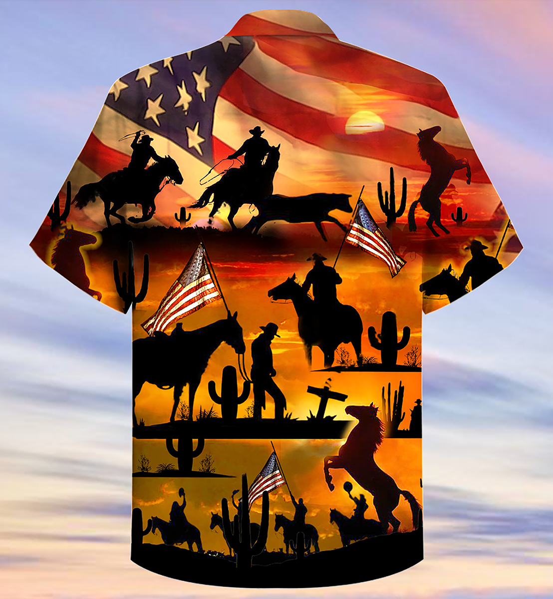 Cowboy American Love Life Sunset - Hawaiian Shirt - Reefox