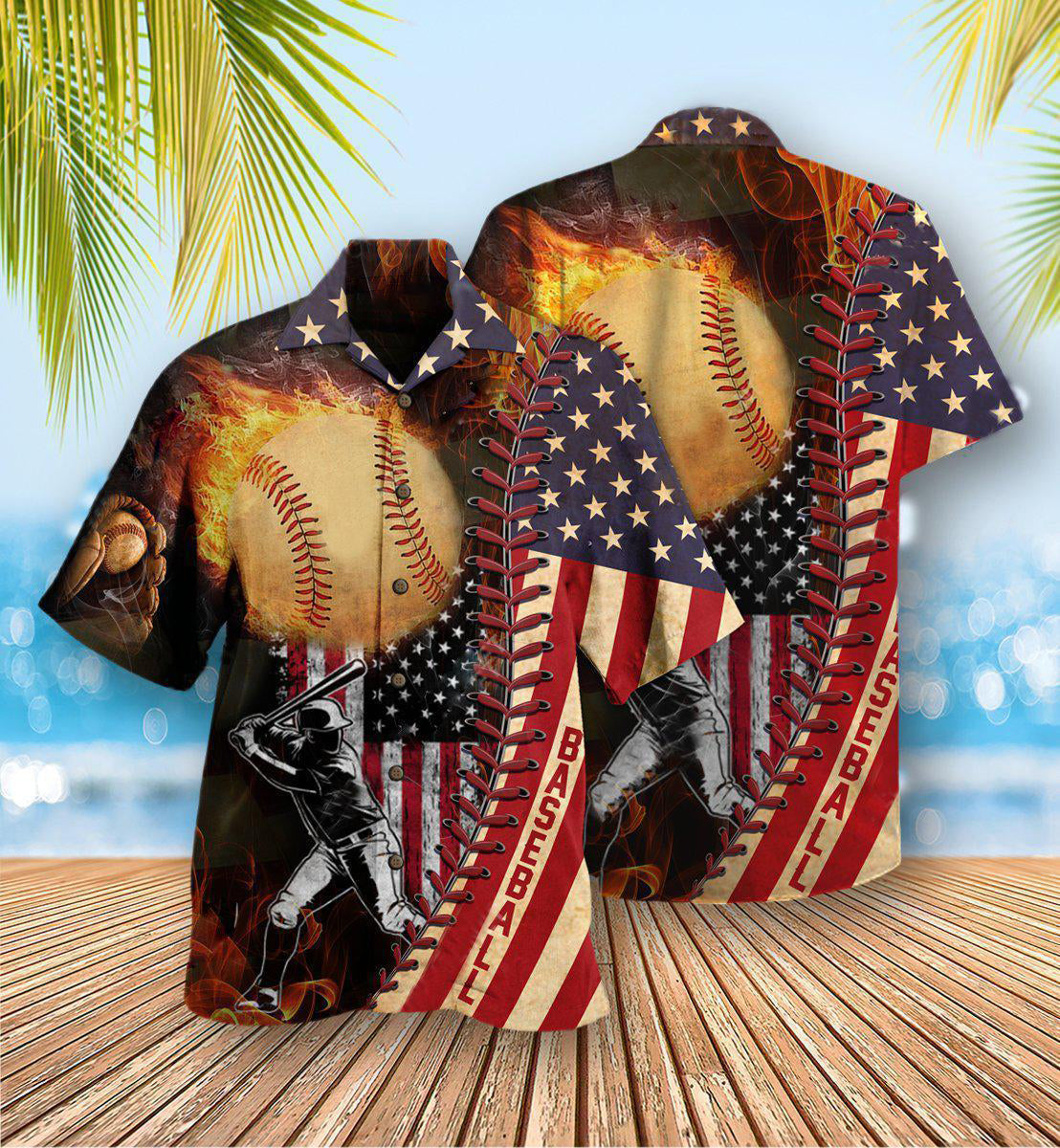 Baseball Nothing More America Than Baseball - Hawaiian Shirt - Reefox