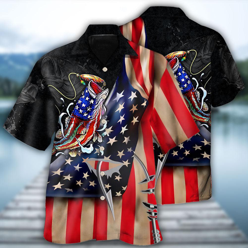 Fishing Bass Fishing America Cool Style - Hawaiian Shirt - Reefox