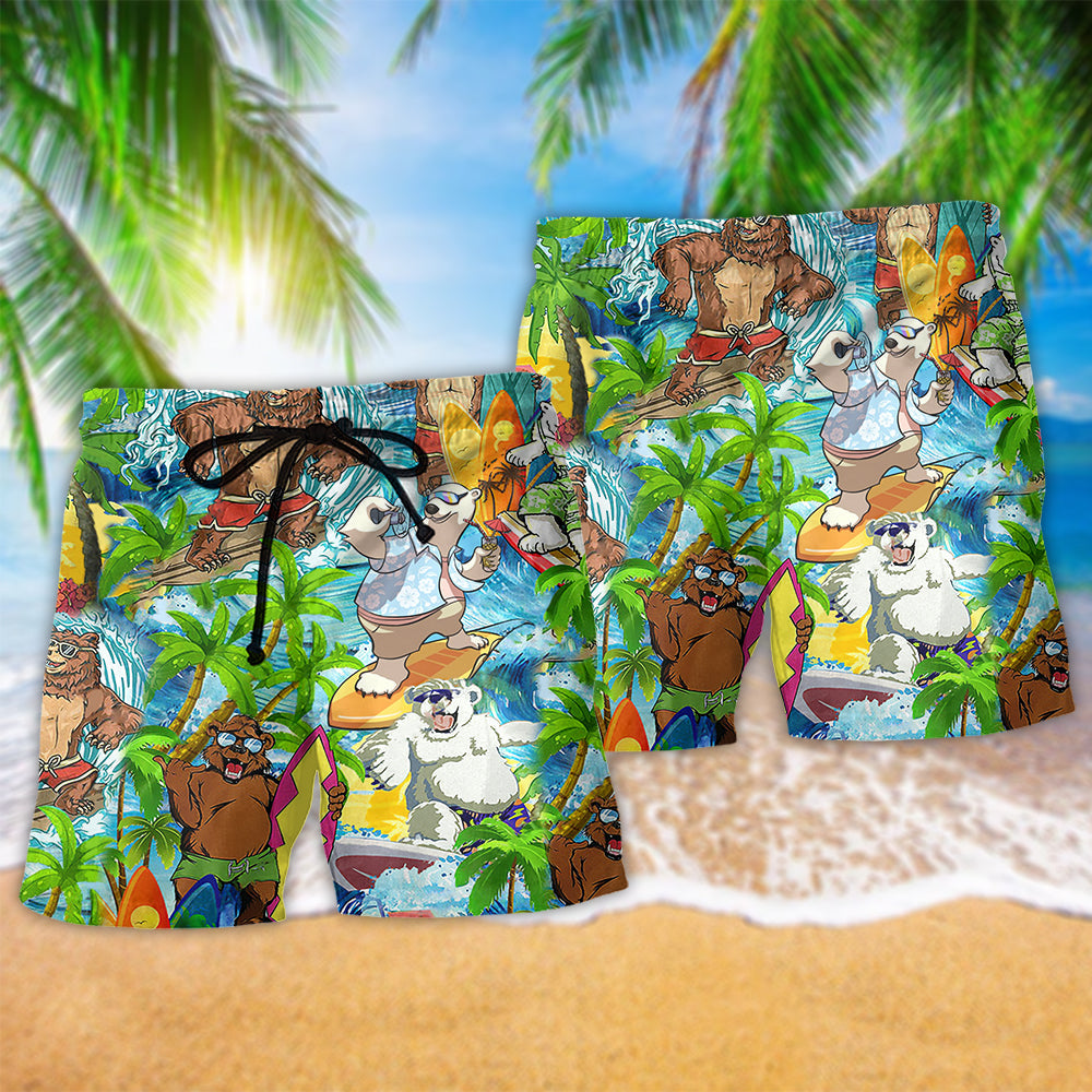 Bear Love Beach Love Animals Coconut - Beach Short Reefox - Owls Matrix LTD