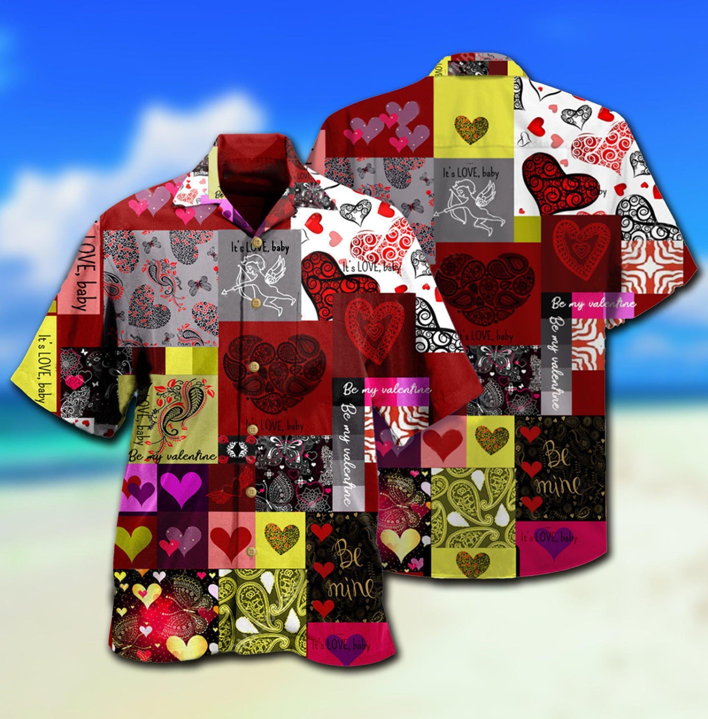 Valentine Beautiful Heart Paisley - Hawaiian Shirt - Reefox