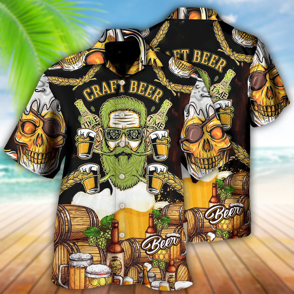 Beer Skull Craft Beer - Hawaiian Shirt - Reefox