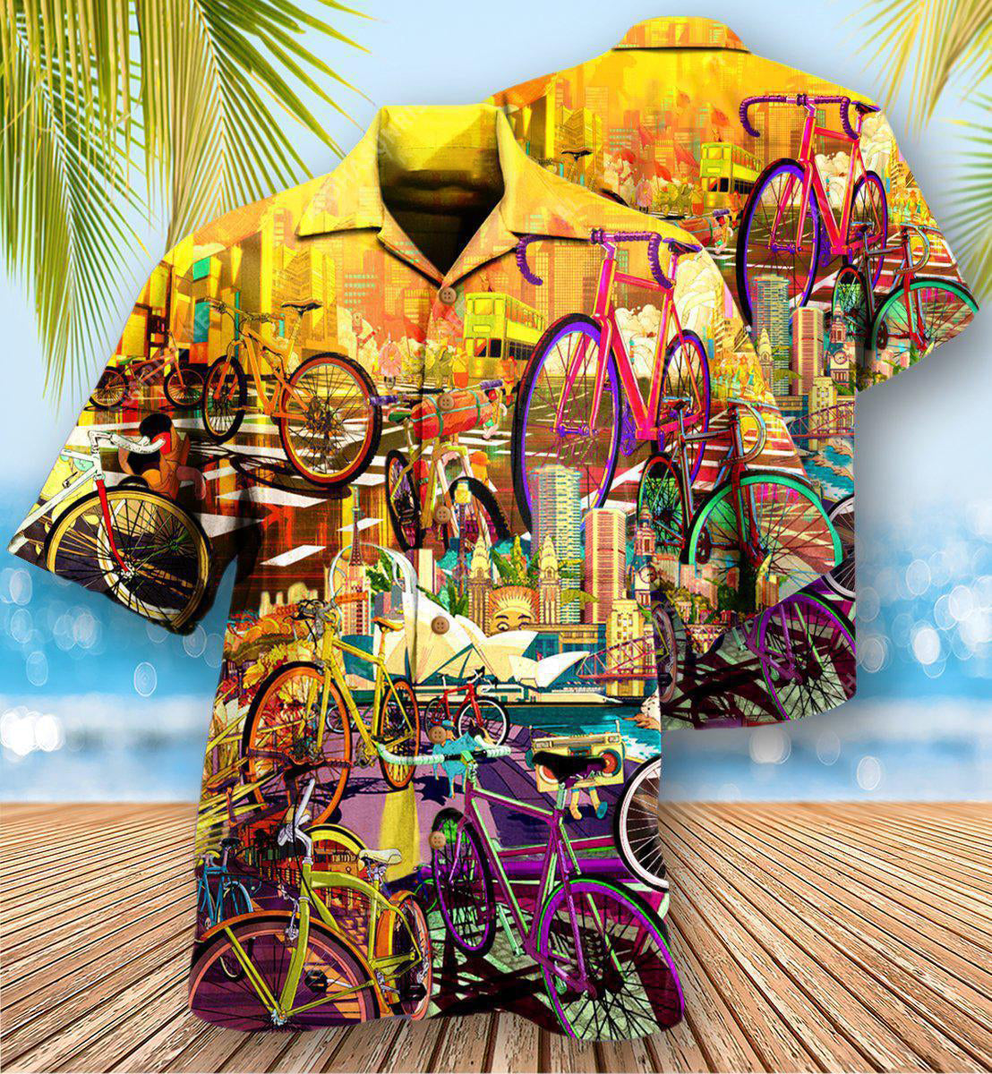 Bike Can Take Me Anywhere - Hawaiian Shirt - Reefox