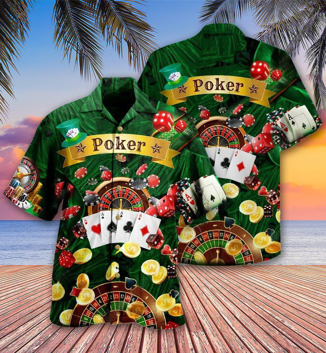 Poker Gambling Born To Play Poker Forced To Work - Hawaiian Shirt - Reefox