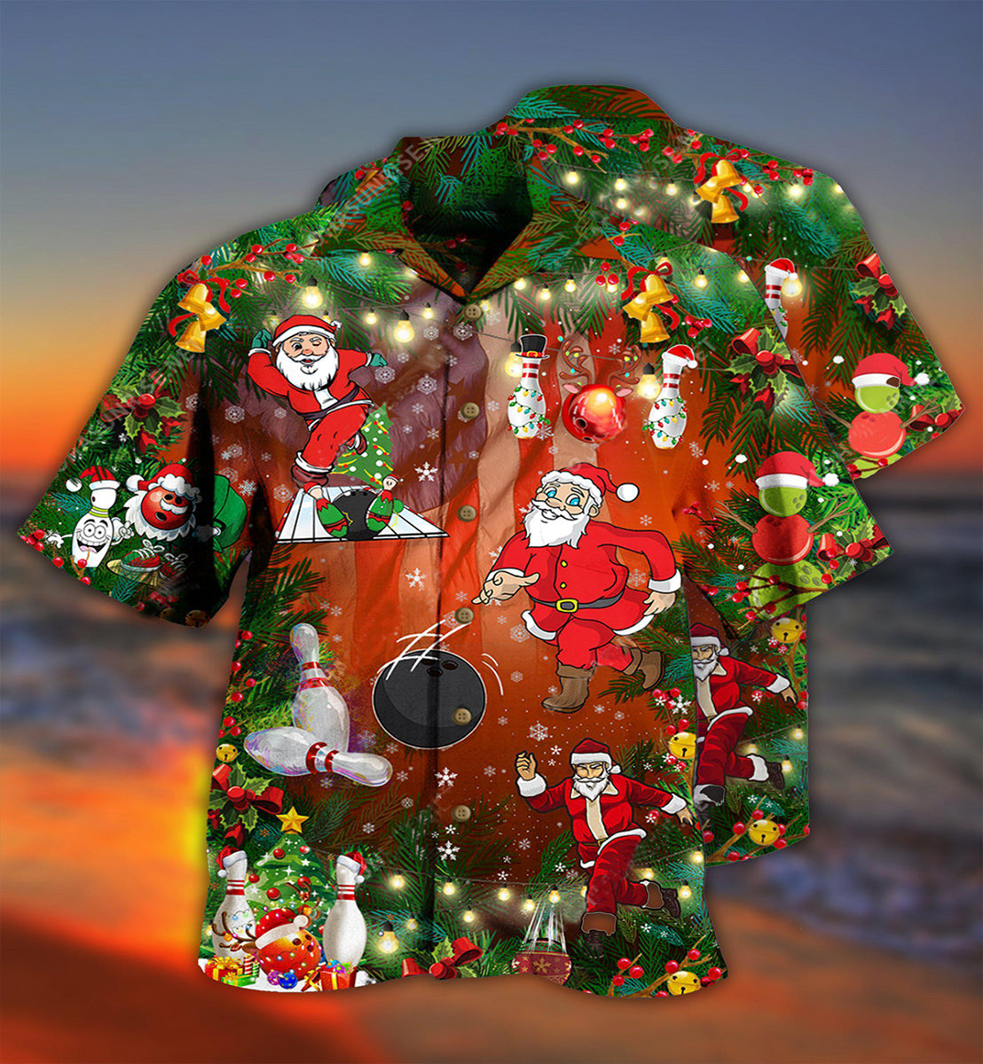 Bowling Do You Wanna Solo Bowling With Santa Claus Christmas - Hawaiian Shirt - Reefox