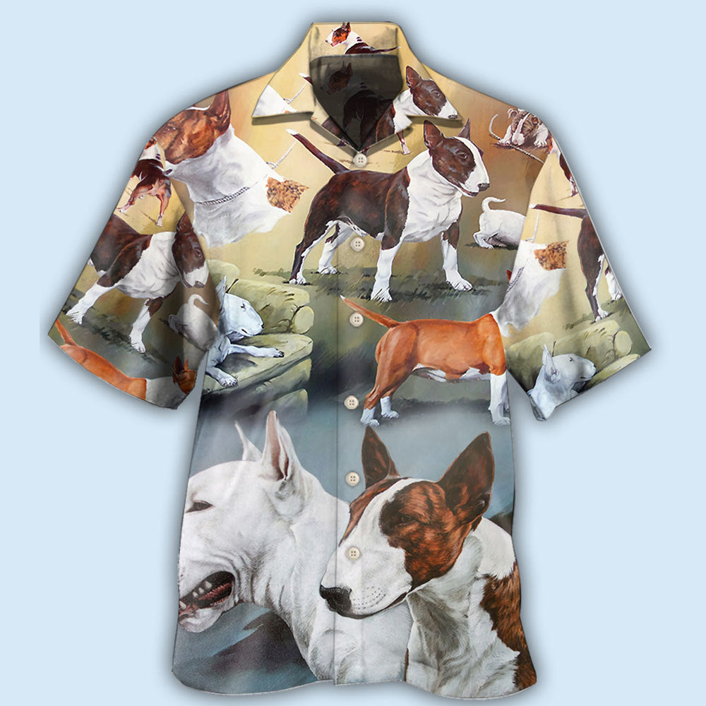 Bull Terrier Dog Lover Art Style - Hawaiian Shirt - Reefox