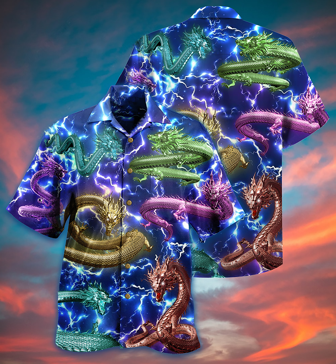 Dragon Love Life Amazing Lightning - Hawaiian Shirt - Reefox