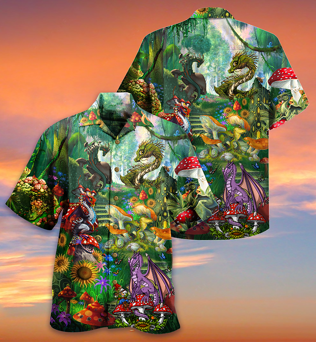 Dragon Mushroom Love Forest - Hawaiian Shirt - Reefox