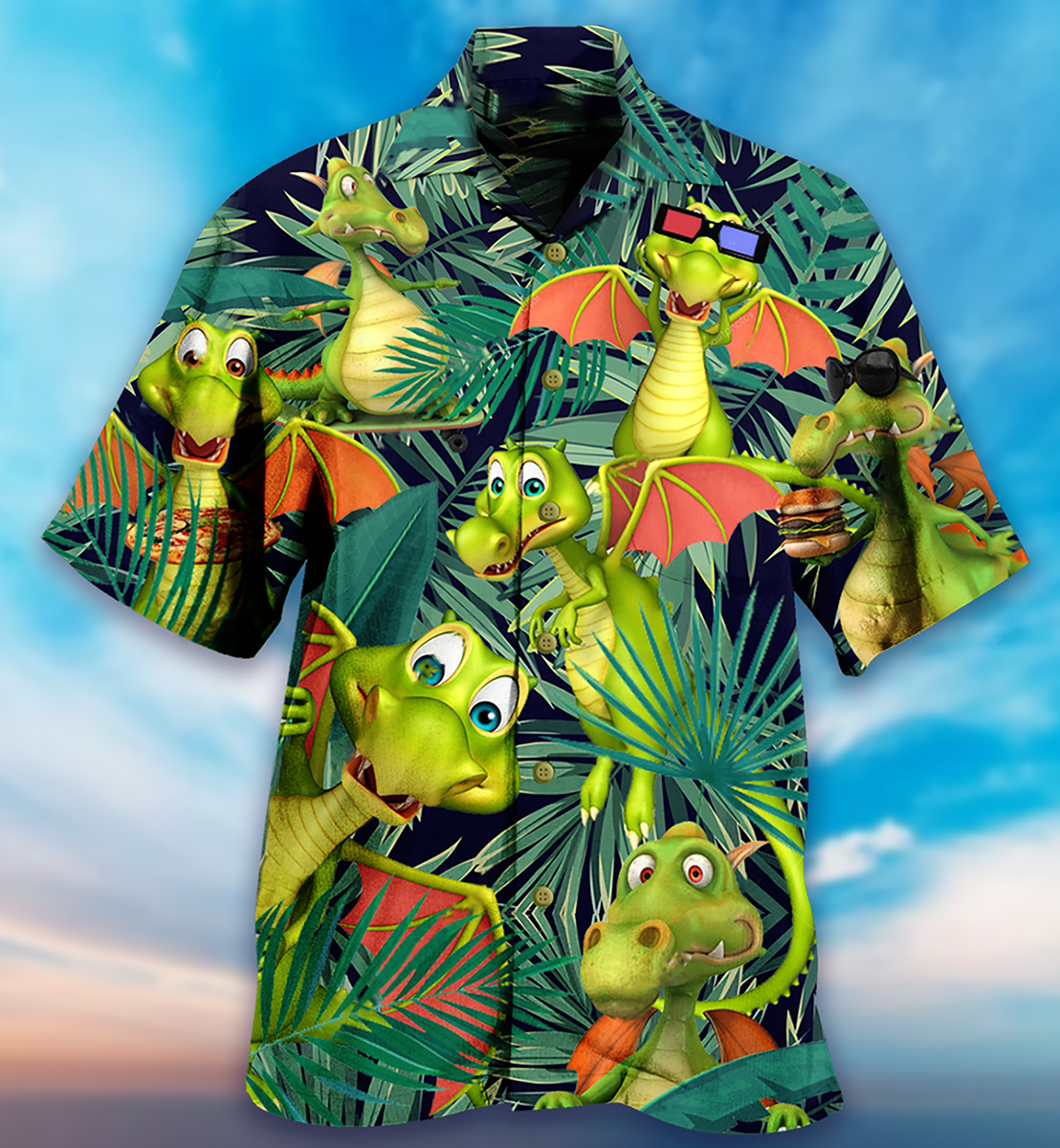 Dragon Love Summer So Funny - Hawaiian Shirt - Reefox