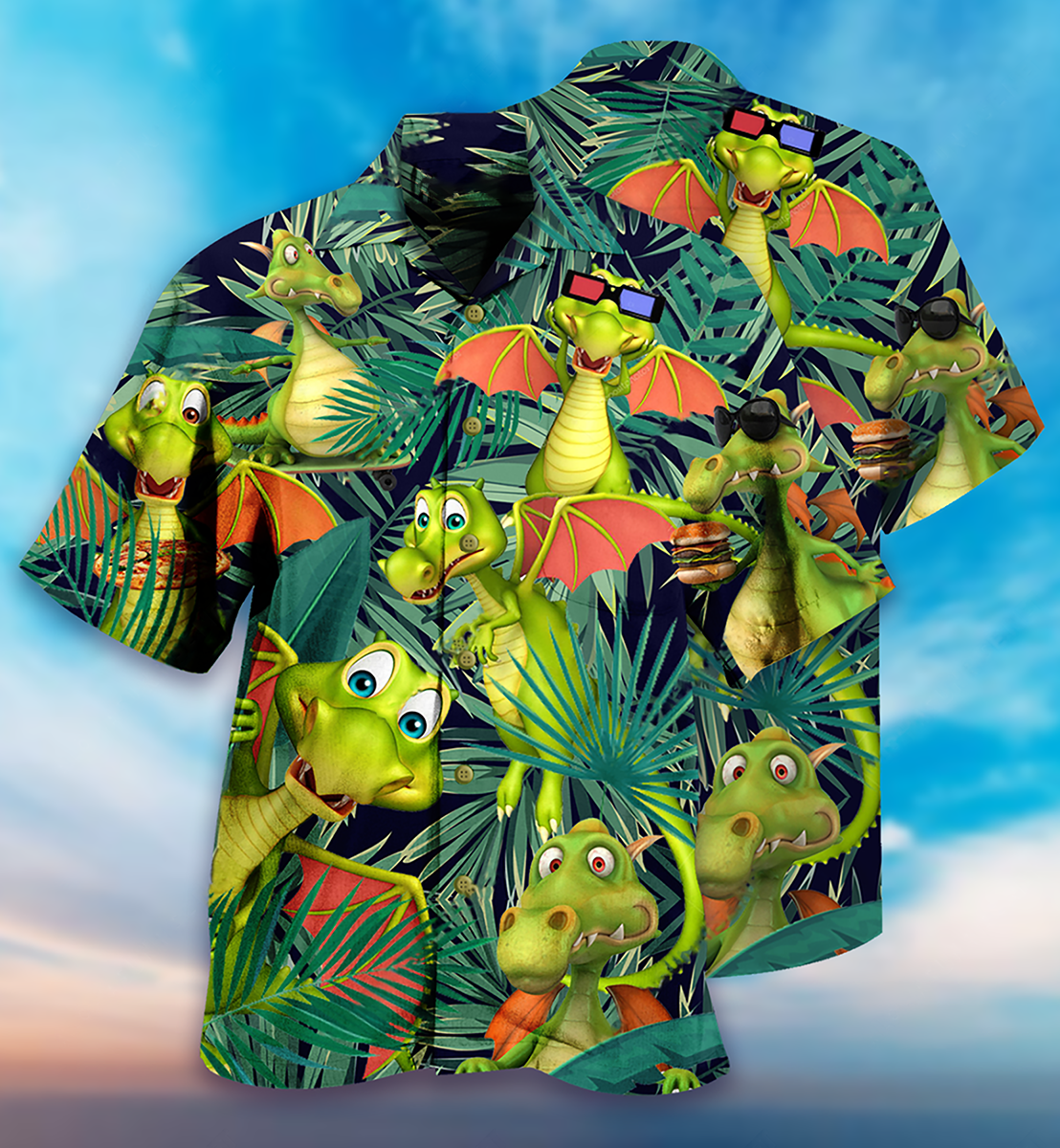 Dragon Love Summer So Funny - Hawaiian Shirt - Reefox
