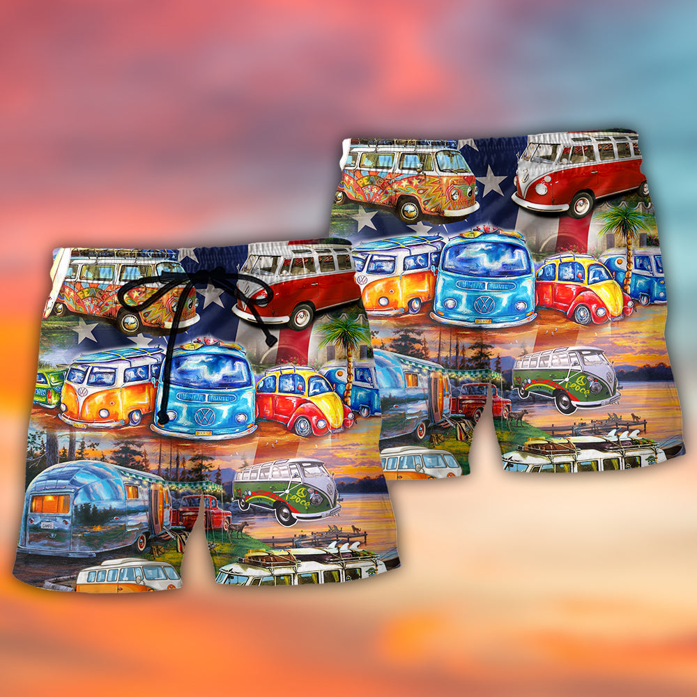 Camping Independence Day America - Beach Short Reefox - Owls Matrix LTD