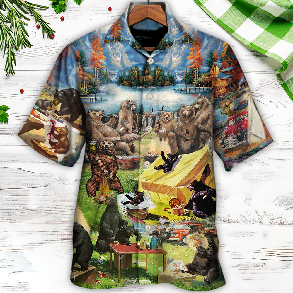 Camping Worst Case Scenario Bears Eat - Hawaiian Shirt - Reefox