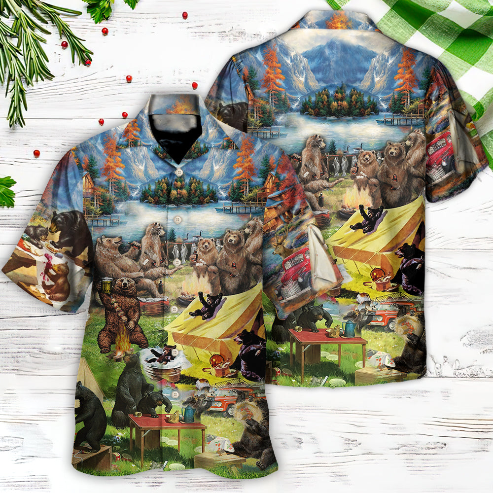 Camping Worst Case Scenario Bears Eat - Hawaiian Shirt - Reefox